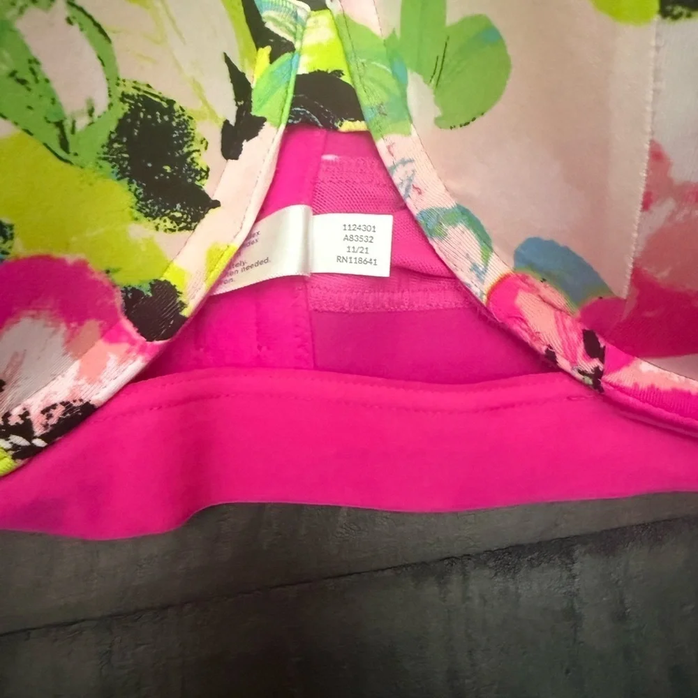 Cacique Lane Bryant Printed Boost Balconette Bra With Cutout Mini Floral 46F - Picture 9 of 10